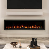 Highmark Recessed or Wall Mounted Electric Fireplace Heater, 10 Flame Colors, Google & Alexa Compatible, Logs & Crystals, Remote Control