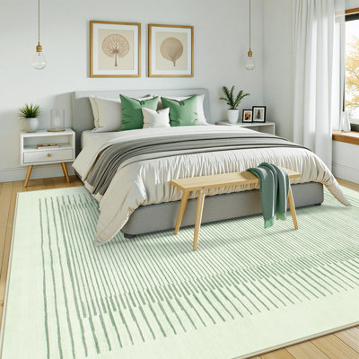 Tapis lavable à rayures berbères avec envers antidérapant Celeta Modern