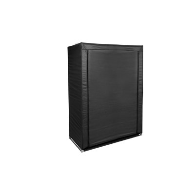 Garde-robe noire moderne avec tissu 100% rembourré, assemblé, 40,2 po x 57,5 po x 17,7 po | Structure robuste en 100% métal | Conception élégante de couleur unie, parfaite pour le rangement dans les chambres et les espaces de vie