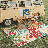 Modern Dahlia Floral Weather Resistant Indoor / Outdoor Cushioned Area Rug-129180135-129180132