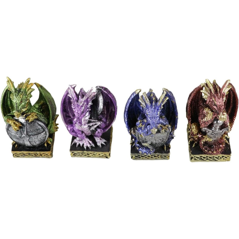 Ensemble de 4 figurines miniatures colorées Alchimie
