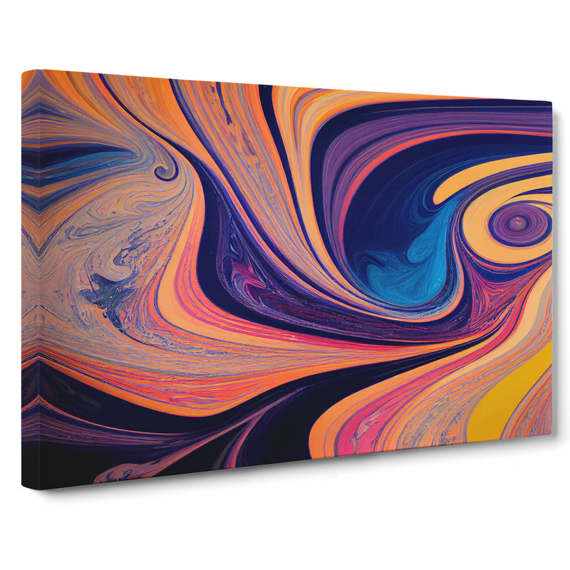 Modern Marbling Art Vol.8 Abstract - Wrapped Canvas Painting, 35cm H x 50cm W x 3cm D