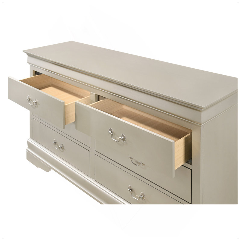Commode, champagne argenté