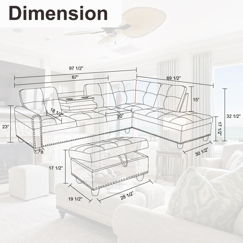 Canapé modulaire en similicuir avec rangement Ginger, Orienté à droite, Similicuir jaune