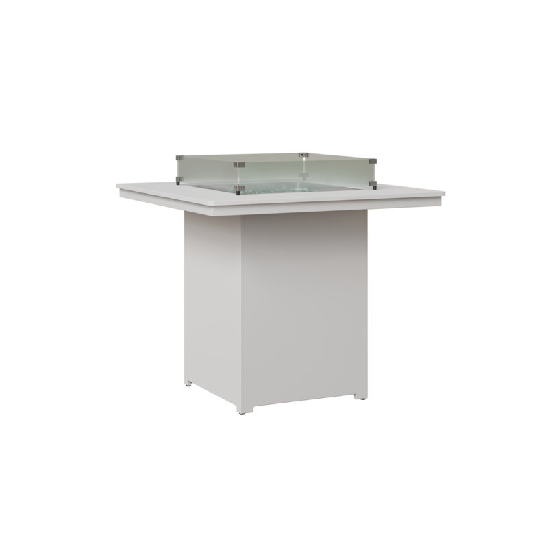 Berlin Gardens Numa Fire Pit Bar Table, Matte White