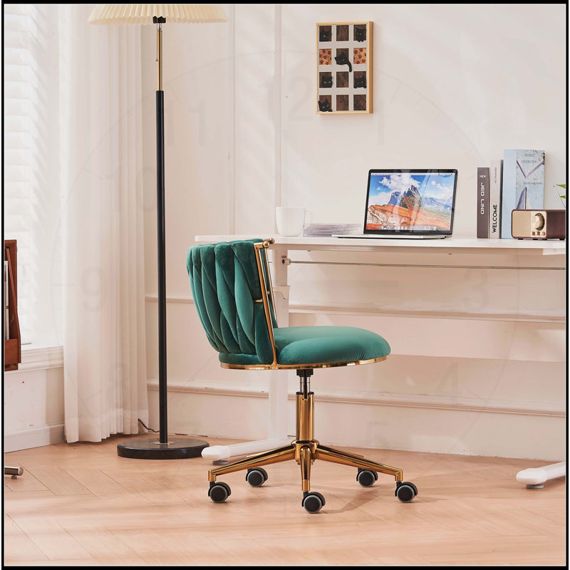 Chaise de bureau rembourrée avec roues pivotantes réglables, conception ergonomique pour bureau à domicile, salon, chambre à coucher et coiffeuse