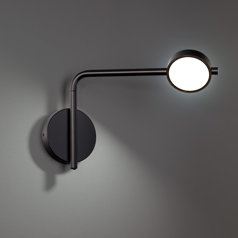 Elbo LED Swing Arm Sconce, Black, 3500K