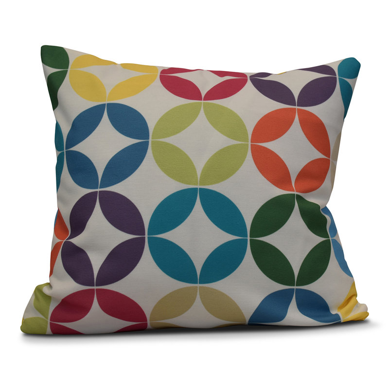 Funky Junky Geometric Outdoor Reversible Throw Pillow, 20" H x 20" W, Turquoise