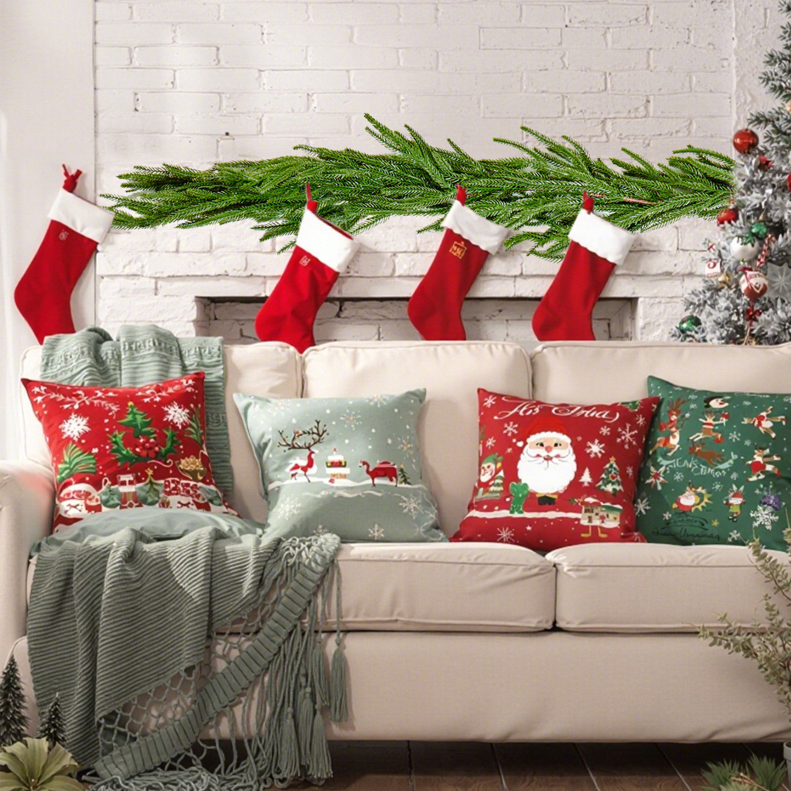 11" Norfolk Pine Christmas Garland, 9' L