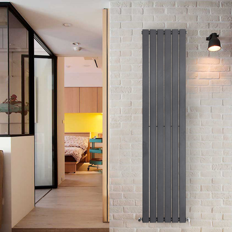 Shonnard Vertical Single Flat Panel Radiator, 160cm H x 40.8cm W, Anthracite