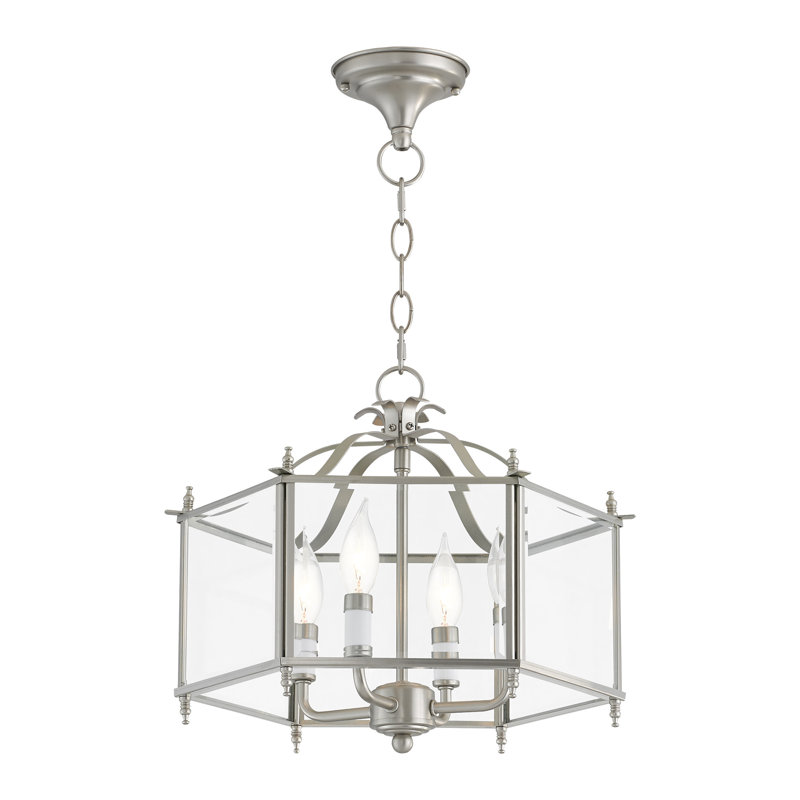Djamshid Glass Semi Flush Mount, Brushed Nickel