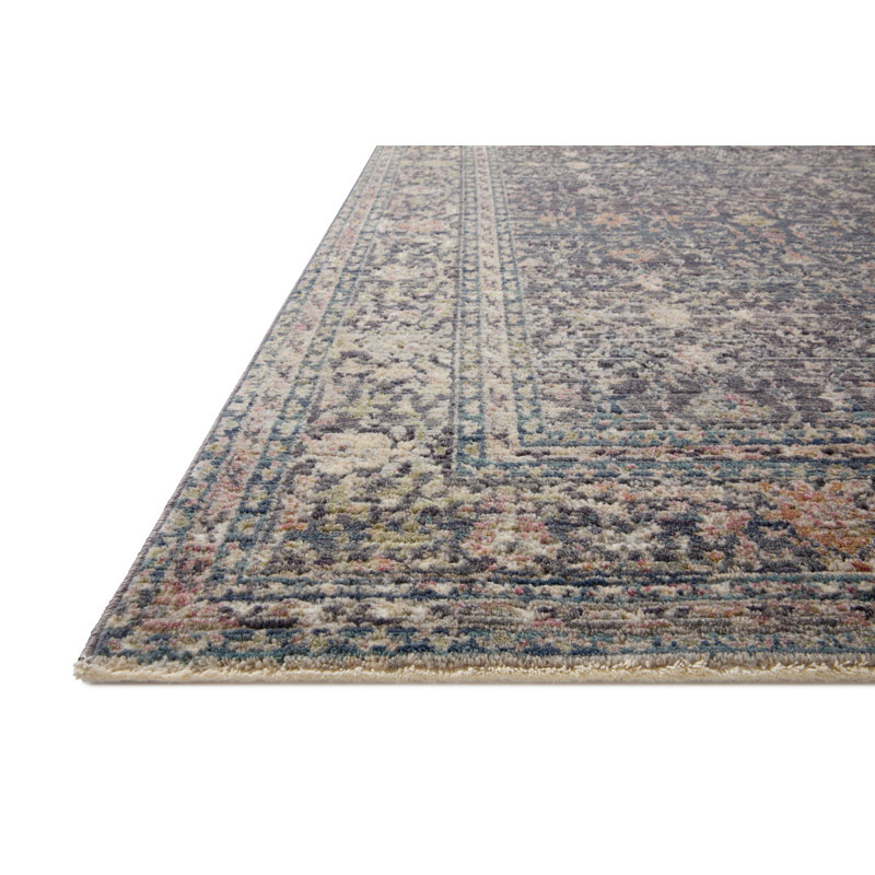 Midnight Blue Rectangular Synthetic Area Rug, 3'-7" x 5'-7"