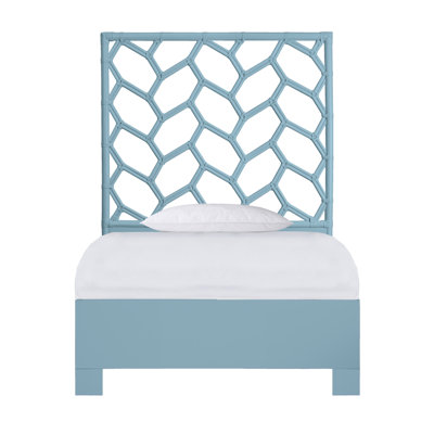 Silas King Platform Bed, Light Blue