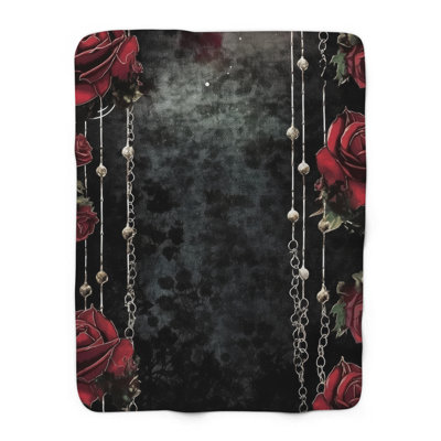 Shadowed Petals Affair - couverture en sherpa de qualité supérieure 1 pièce - reproduction d'art luxueuse