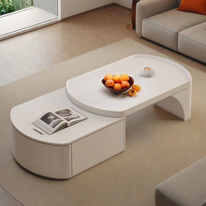 Table basse en bois massif design sens Design, Blanc