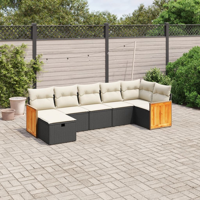 Grand canapé modulaire en rotin PE Vidaxl
