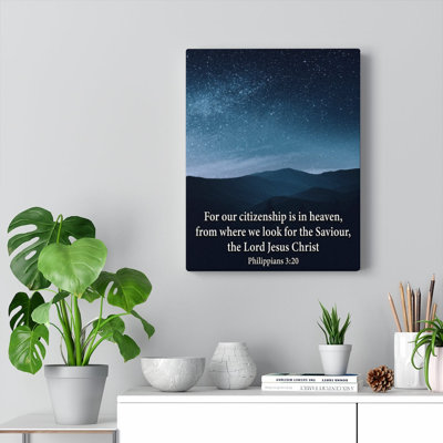 Citizenship Is in Heaven Philippians 3:20 1 Piece Wrapped Canvas Wall Art