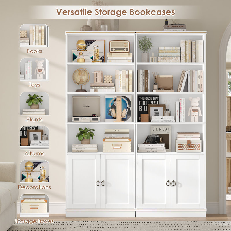 71" Tall Bookshelf And Bookcase, 6-Tier Floor Standing Bookcase For Home Office, Living Room, White