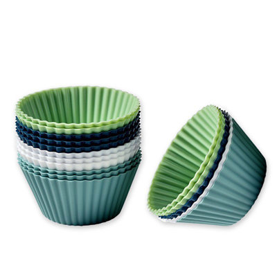 muffin cup Non Stick Silicone Cupcake Liners  Color Muffin Cups  Reusable  Baking Molds Ideal For Cupcakes  Brownies  Snacks  12/16/24PCS