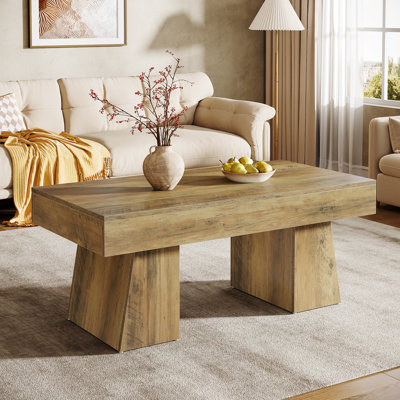 47 Inches Wooden Farmhouse Coffee Table