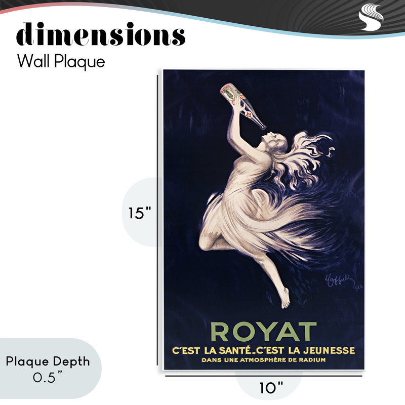 «Royat 1923», plaque murale par Leonetto Cappiello, H 15 po x l 10 po
