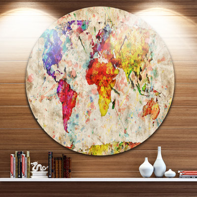" Vintage World Map Watercolor "
