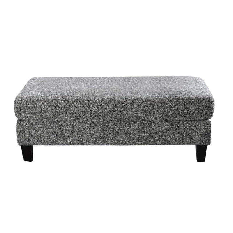 Matériau transitionnel gris en chenille de 1 pièce, structure en bois massif, pieds tapissés, coussins en mousse haute densité et coussins de dossier ajustés pour le style de vie principal en bois