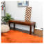 Banc en cuir véritable Austin Mid-Century moderne avec cadre en bois massif brun clair Austin