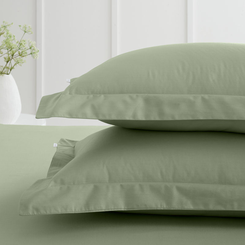 200 Thread Count 100% Cotton Oxford Pillowcase Pair, 50 x 75 cm, Green