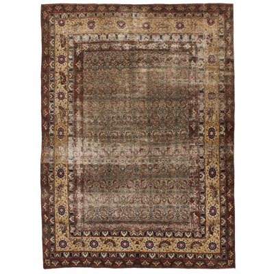 8x11 Gray and Gold Turkish Oushak Rug