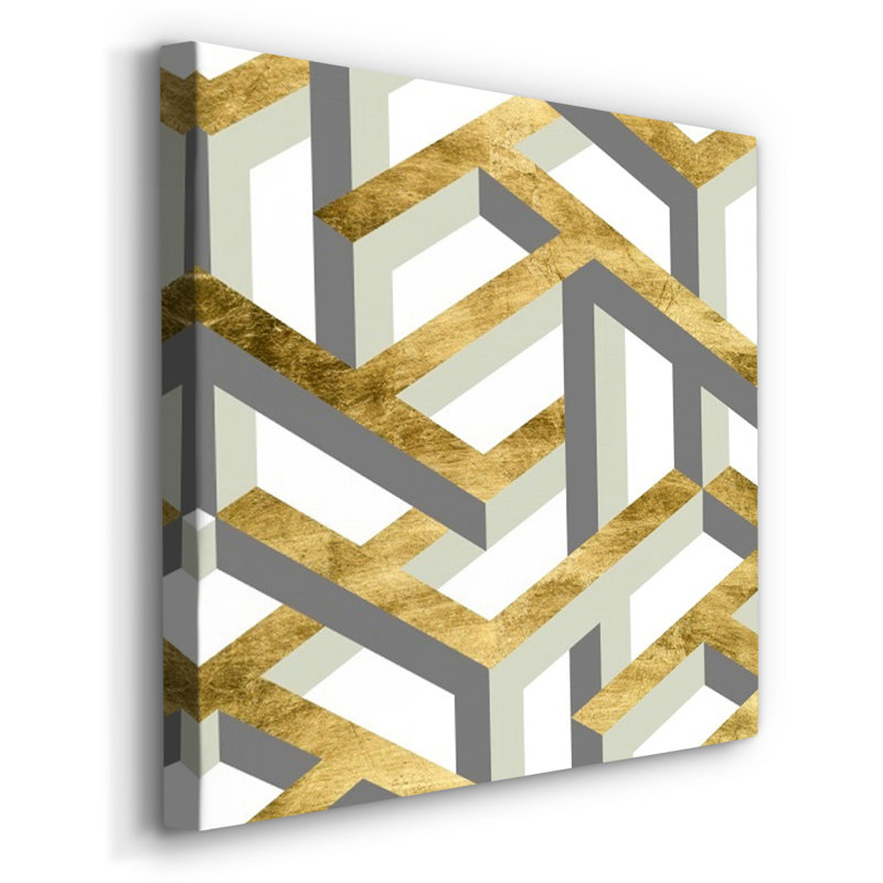 «Geometric Landscape II», toile tendue avec châssis de qualité supérieure - prête à être accrochée, H 24 po x l 24 po