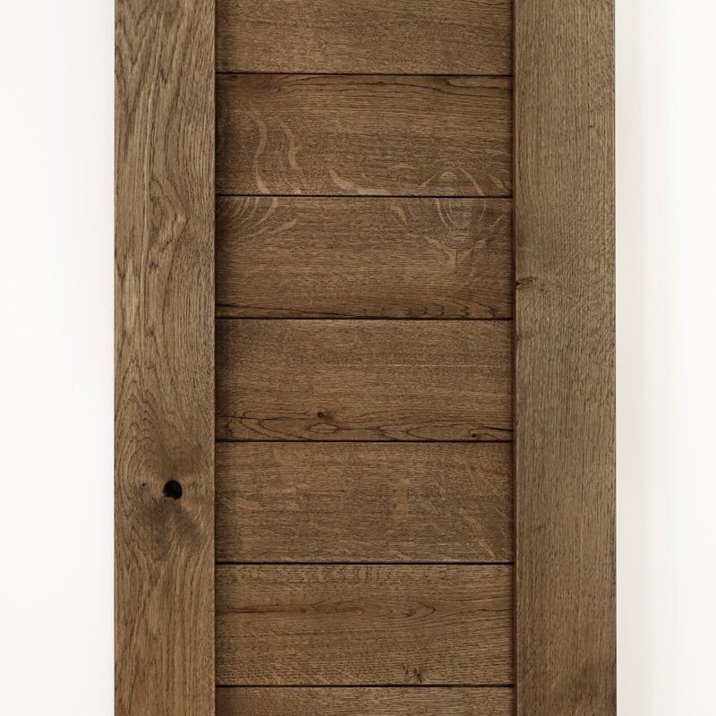 Double Barn Door Solid Oak Wood With Door Hardware, Brown;Brown Oil