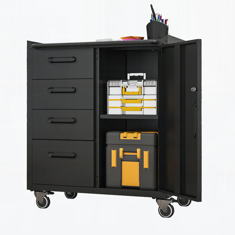 Sturdy Metal Tool Storage Cabinet with Wheels - Tool Storage Cabinet for Garage, Office, and Home Organizer Solutions
