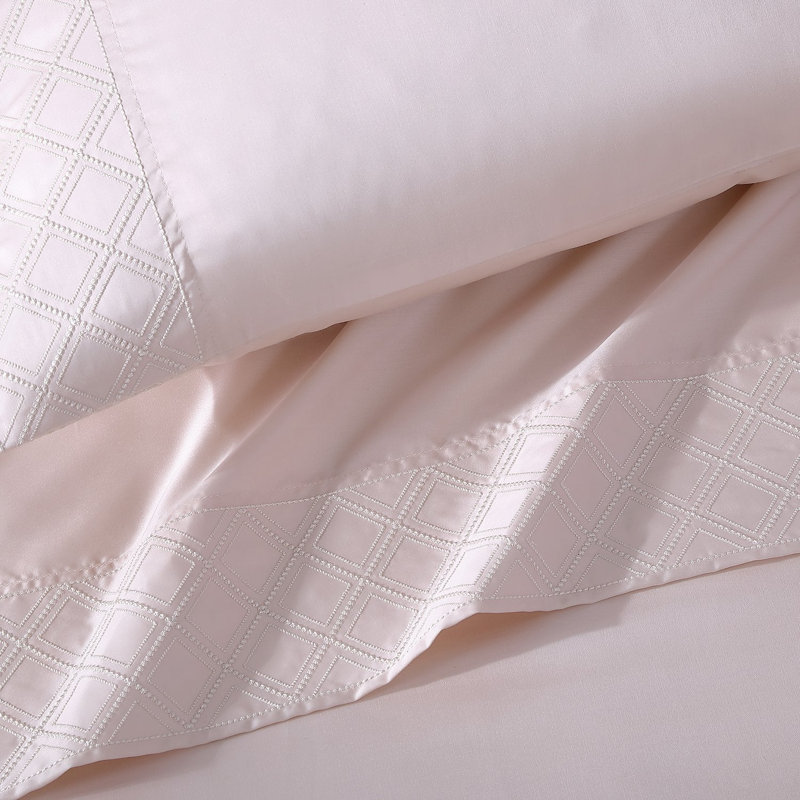 Hira Sheet Set, Soft Peach, California King Sheet Set with 2 Pillowcases