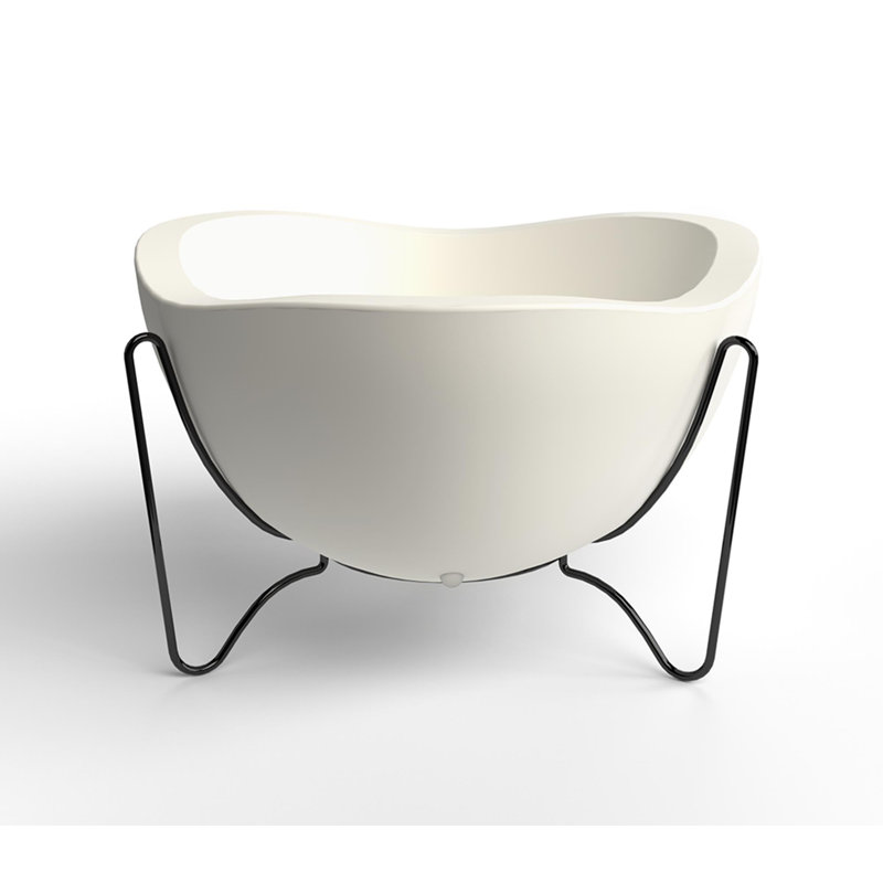 Clent Pot Planter, White, 8.86" H x 7.87" W x 7.87" D