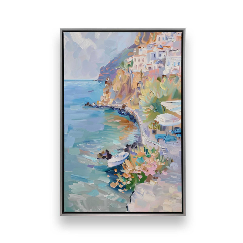 Côte pastel Amalfi II, H 19 po x l 13 po, Cadre flottant, Chrome poli