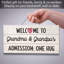 Plaque murale en bois Welcome to Grandma