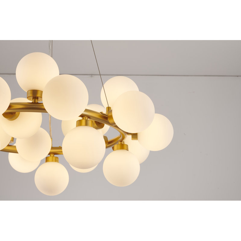 Lustre globe 25 lumières Transitional, Doré