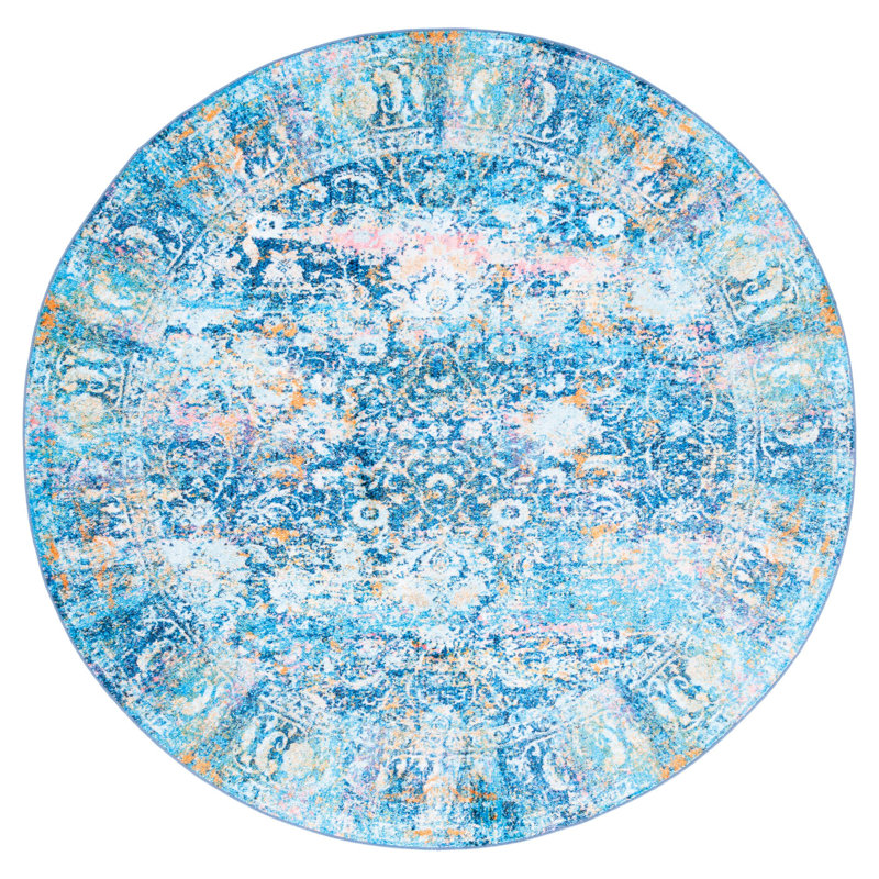 Staatsburg Performance Machine Washable Oriental Rug, Round 6'7"