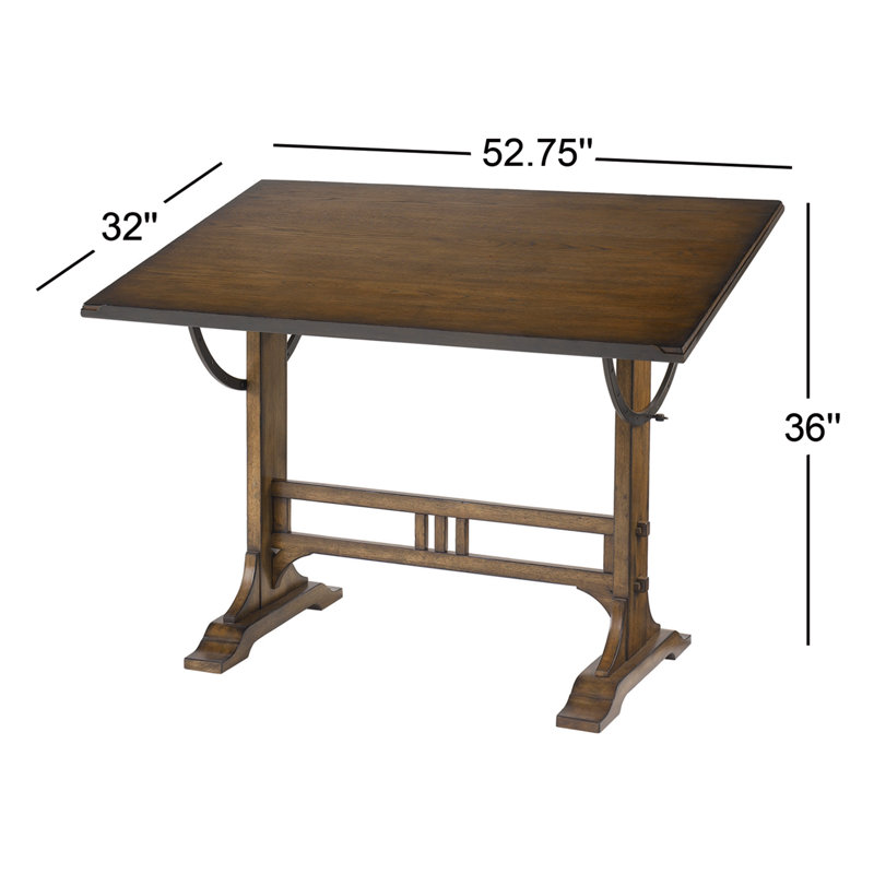 Table à dessin en bois massif Kesgrave