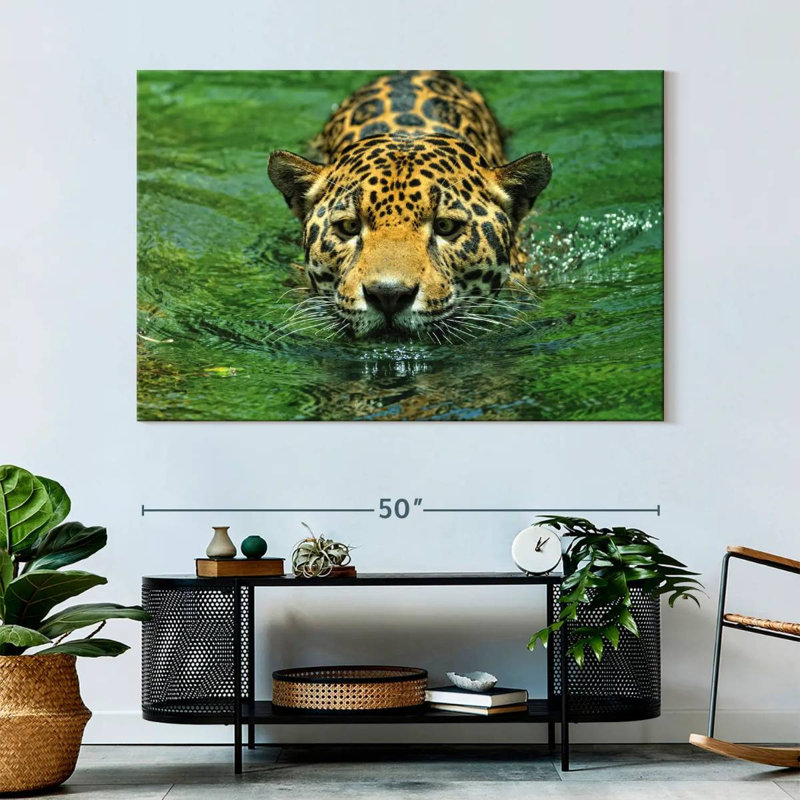 Brampt Swimming Jaguar, 34" H x 51" W