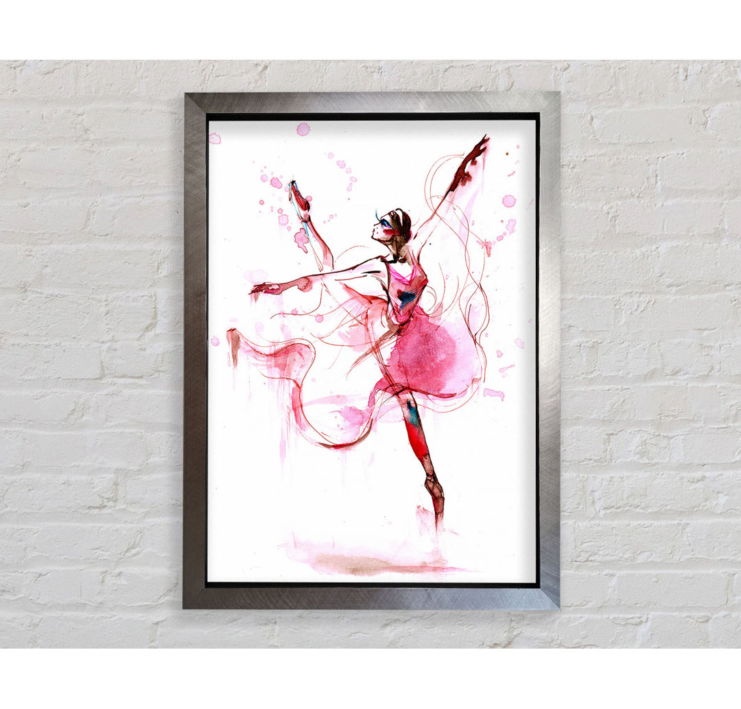 Pink Ballerina 1 - Einzelner Bilderrahmen Kunstdrucke