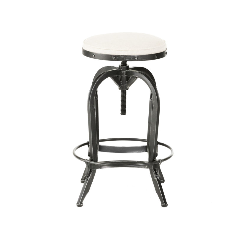 Tabouret de bar à hauteur réglable, Blanc cassé