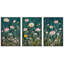«Teal Wildflower Meadow», art de chambre à coucher, reproduction d'art sur toile encadrée-130379528-130379526