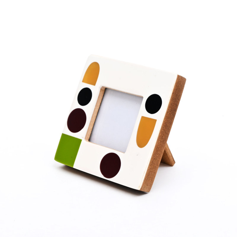 Abstract Geometric Resin Photo Frame - Decorative Tabletop Picture Frame, 2" x 2"