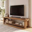 Meuble télé 63 po en bois massif pour meuble télé 55/65/75 po avec tablettes de rangement