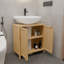 Armoire de lavabo grande capacité en bambou naturel