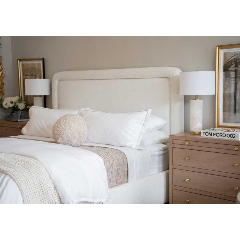 Kit Upholstered Bed, Queen, White