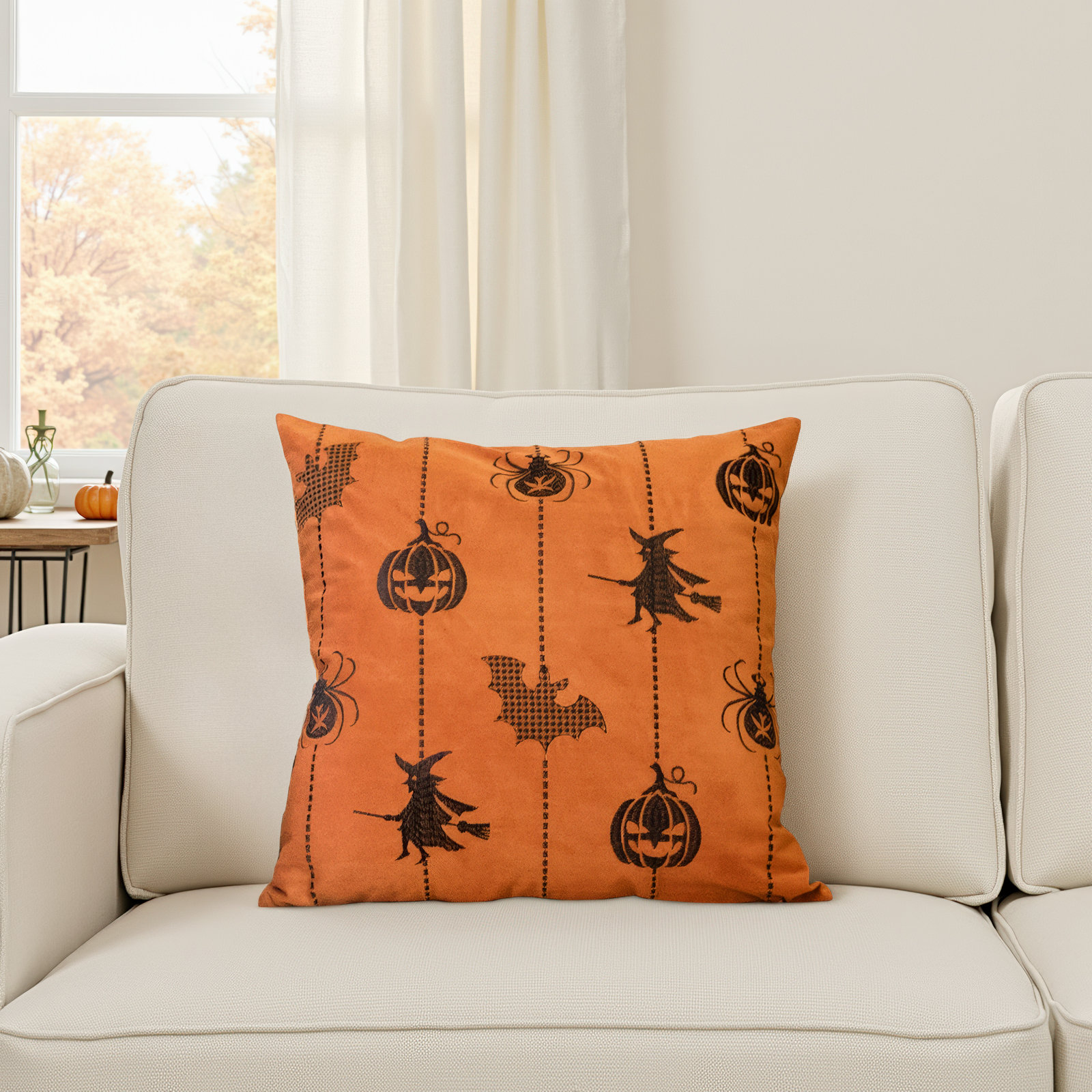  20" x 20" Halloween Velvet Throw Pillow