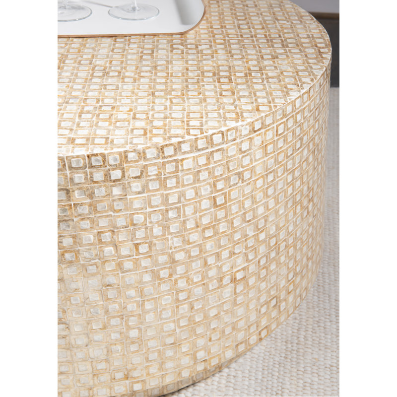 Denn Drum Modern Shell Finish  Coffee Table